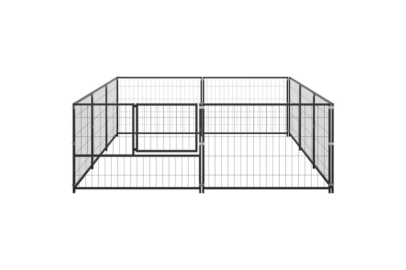 hundeløbegård 6 m² stål sort - Sort - Sport & fritid - Til dyrene - Til hund - Hundemøbler