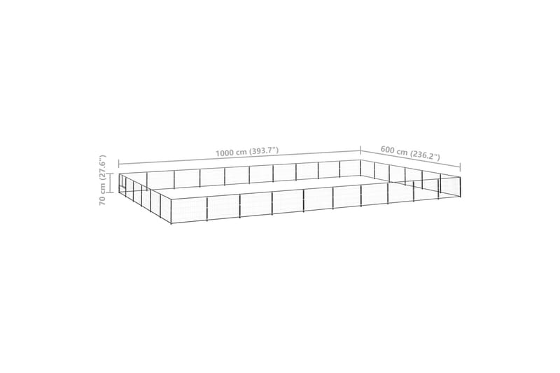 hundeløbegård 60 m² stål sort - Sort - Sport & fritid - Til dyrene - Til hund - Hundemøbler
