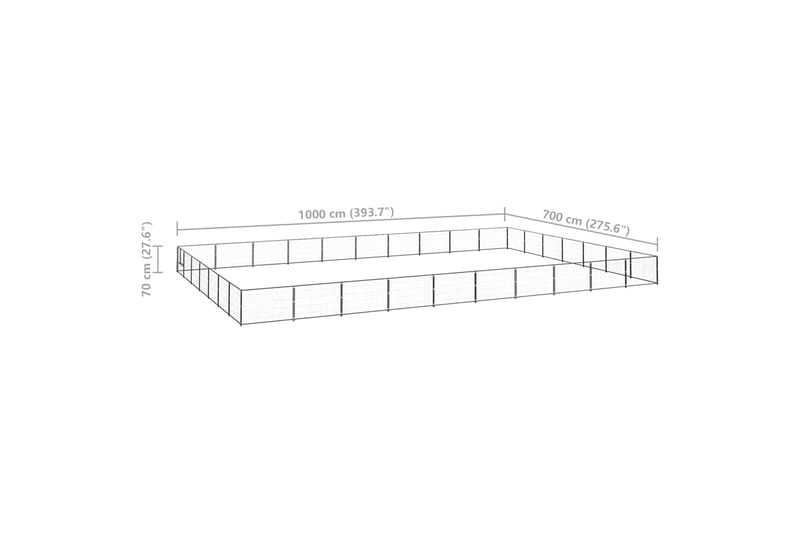 hundeløbegård 70 m² stål sort - Sort - Hundemøbler - Hundelåge & hundehegn - Hundehus & hundegård