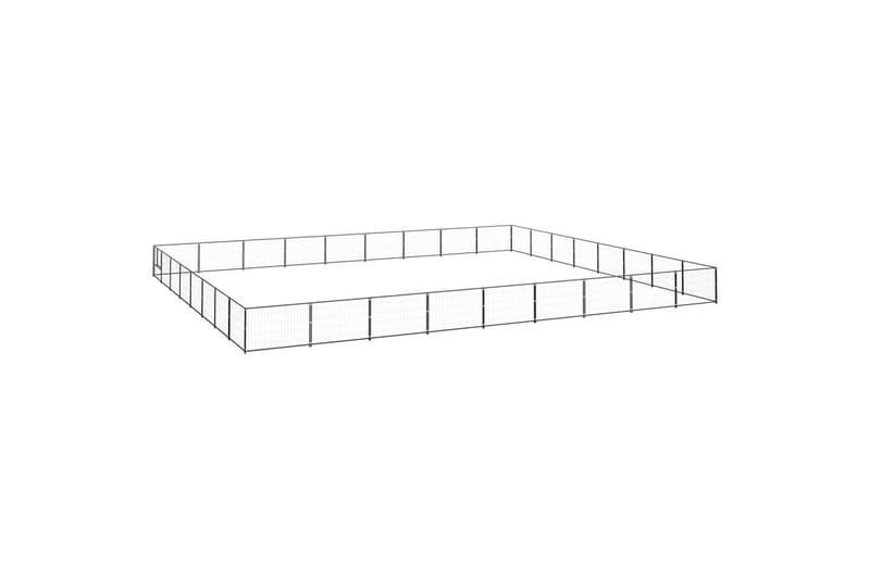 hundeløbegård 72 m² stål sort - Sort - Sport & fritid - Til dyrene - Til hund - Hundemøbler
