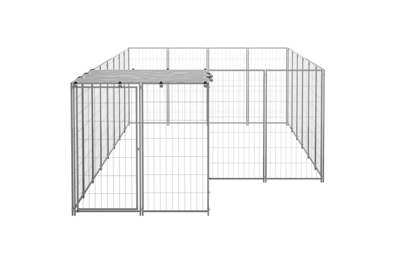 hundeløbegård 8,47 m² stål sølvfarvet - Sølv - Sport & fritid - Til dyrene - Til hund - Hundemøbler