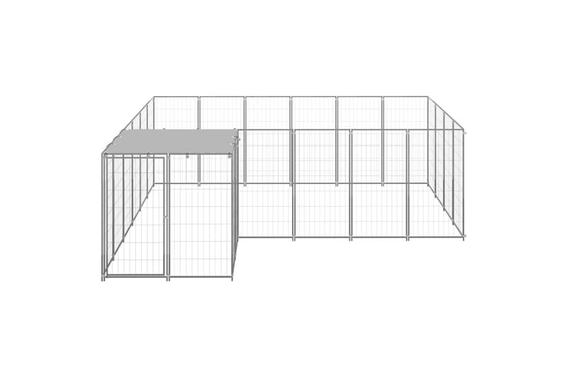 hundeløbegård 8,47 m² stål sølvfarvet - Sølv - Sport & fritid - Til dyrene - Til hund - Hundemøbler