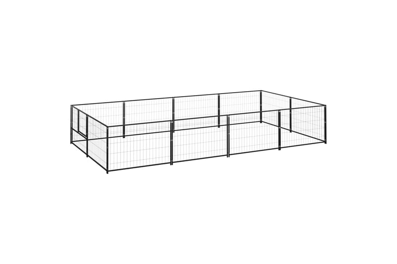 hundeløbegård 8 m² stål sort - Sort - Sport & fritid - Til dyrene - Til hund - Hundemøbler
