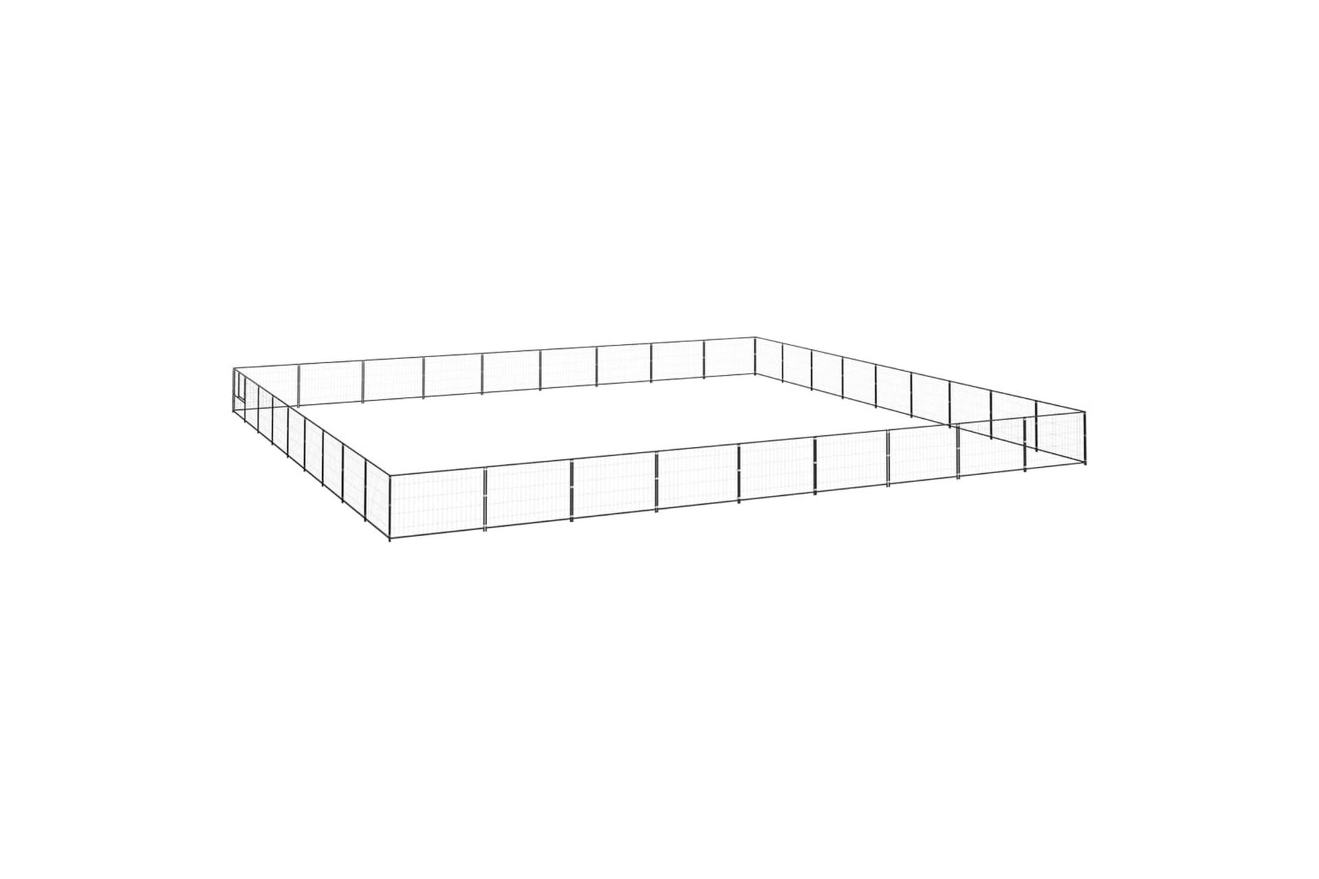 hundeløbegård 81 m² stål sort - Sort - Sport & fritid - Til dyrene - Til hund - Hundemøbler