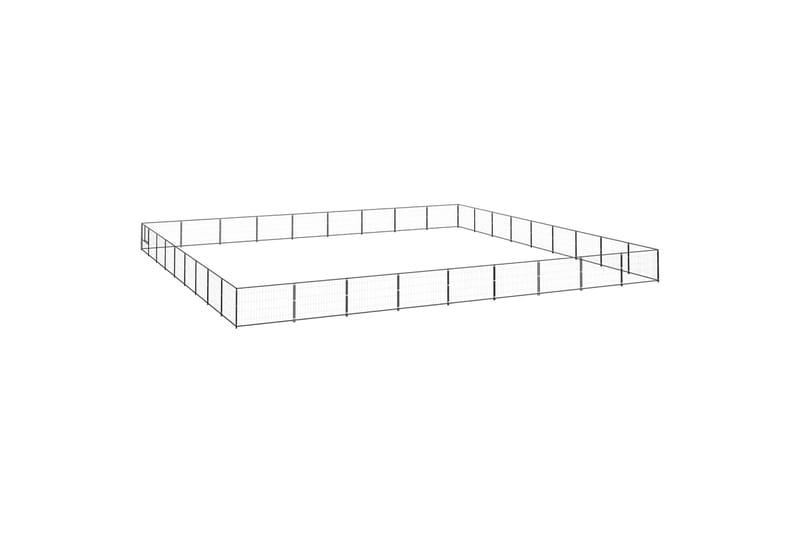 hundeløbegård 81 m² stål sort - Sort - Sport & fritid - Til dyrene - Til hund - Hundemøbler