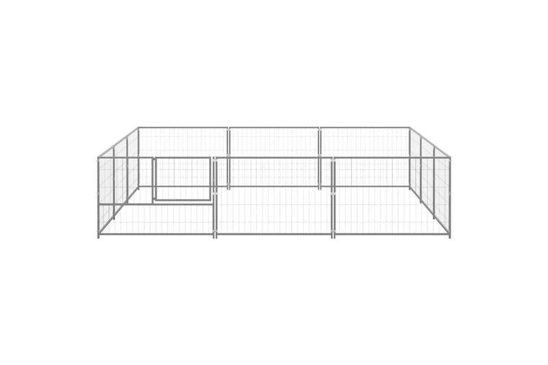 hundeløbegård 9 m² stål sølvfarvet - Sølv - Sport & fritid - Til dyrene - Til hund - Hundemøbler