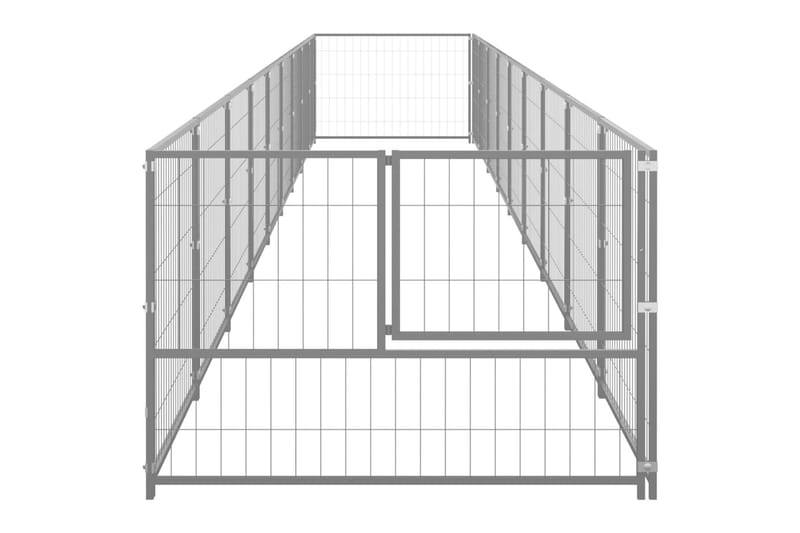 hundeløbegård 9 m² stål sølvfarvet - Sølv - Hundemøbler - Hundelåge & hundehegn - Hundehus & hundegård