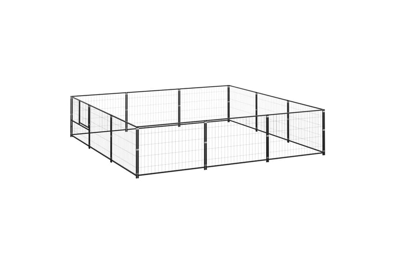 hundeløbegård 9 m² stål sort - Sort - Sport & fritid - Til dyrene - Til hund - Hundemøbler