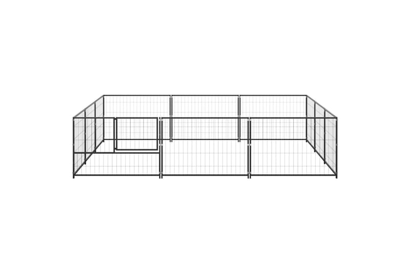 hundeløbegård 9 m² stål sort - Sort - Sport & fritid - Til dyrene - Til hund - Hundemøbler