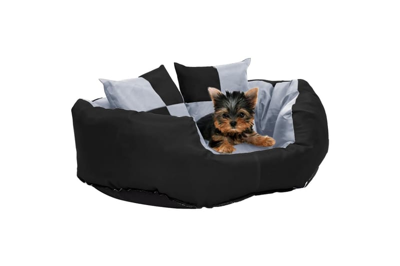 hundepude 65x50x20 cm vendbar og vaskbar grå og sort - Grøn - Sport & fritid - Til dyrene - Til hund - Hundemøbler - Hundeseng