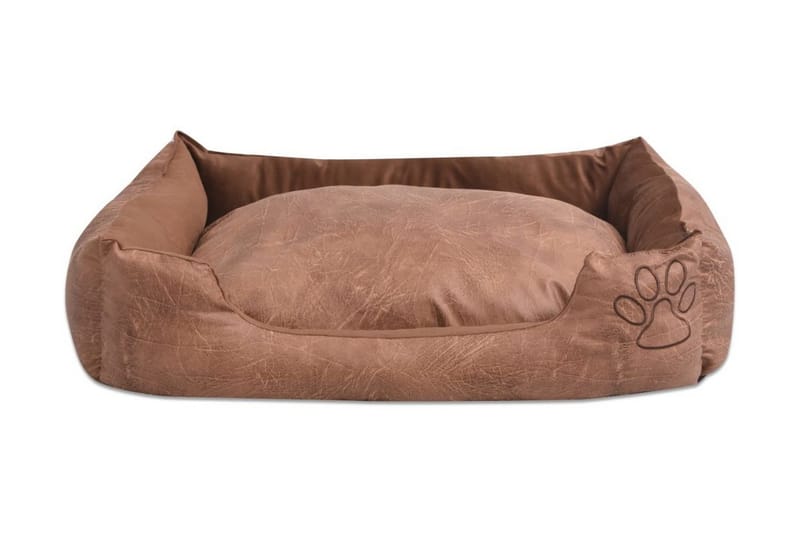 Hundeseng Med Hynde I Pu-Kunstlæder Str. L Beige - Beige - Sport & fritid - Til dyrene - Til hund - Hundemøbler - Hundeseng