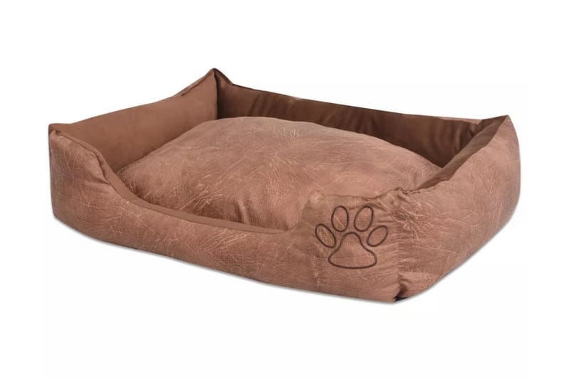 Hundeseng Med Hynde I Pu-Kunstlæder Str. L Beige - Beige - Sport & fritid - Til dyrene - Til hund - Hundemøbler - Hundeseng