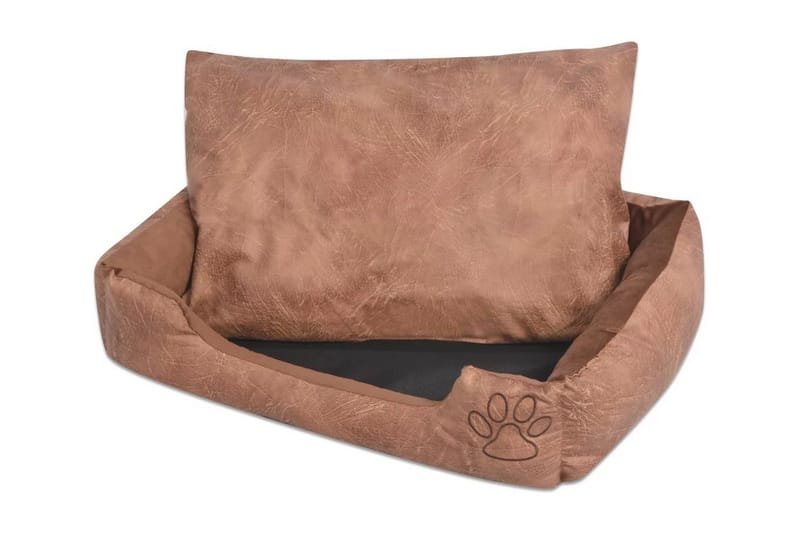 Hundeseng Med Hynde I Pu-Kunstlæder Str. L Beige - Beige - Sport & fritid - Til dyrene - Til hund - Hundemøbler - Hundeseng