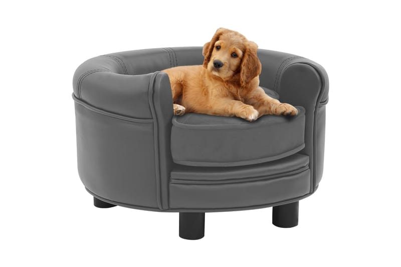 Hundesofa 48X48X32 cm Plys Og Kunstlæder Grå - Grå - Hundemøbler - Hundeseng