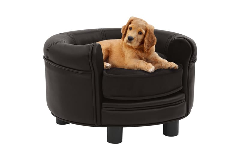 Hundesofa 48X48X32 cm Plys Og Kunstlæder Brun - Brun - Hundemøbler - Hundeseng