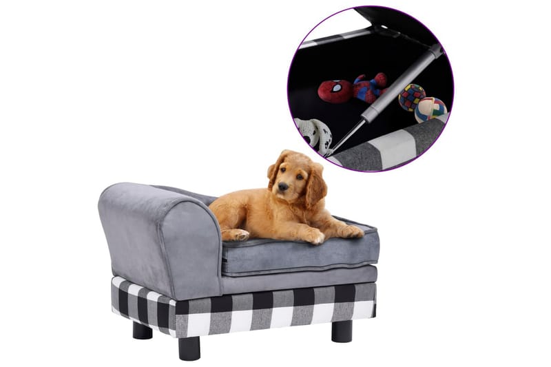 Hundesofa 57X34X36 cm Plys Grå - Grå - Sport & fritid - Til dyrene - Til hund - Hundemøbler