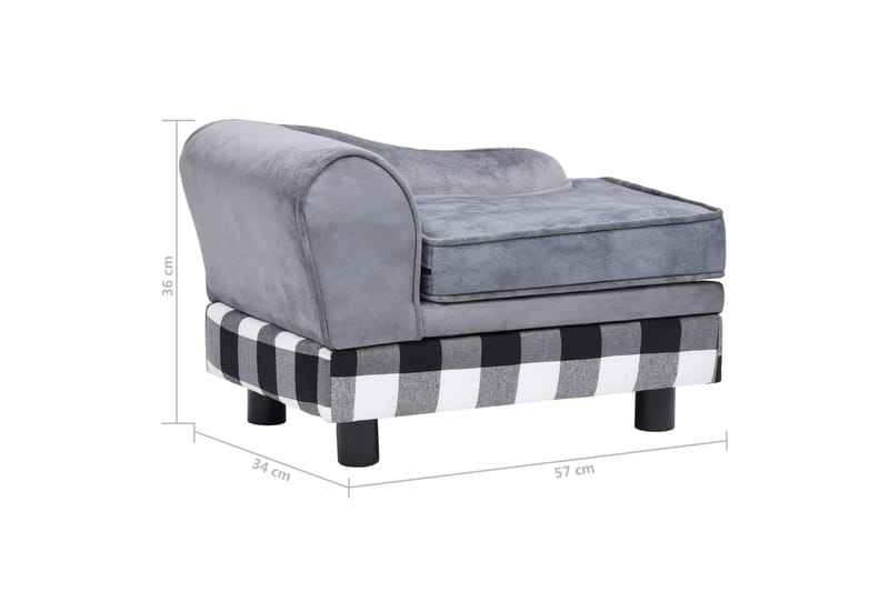 Hundesofa 57X34X36 cm Plys Grå - Grå - Sport & fritid - Til dyrene - Til hund - Hundemøbler