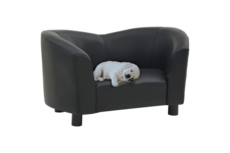 Hundesofa 67X41X39 cm Kunstlæder Sort - Sort - Hundemøbler - Hundeseng