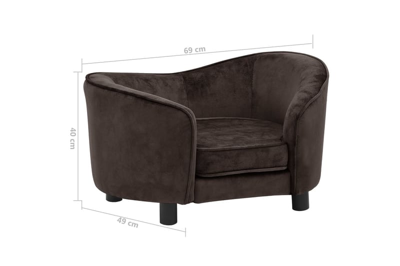 Hundesofa 69X49X40 cm Plys Brun - Brun - Sport & fritid - Til dyrene - Til hund - Hundemøbler