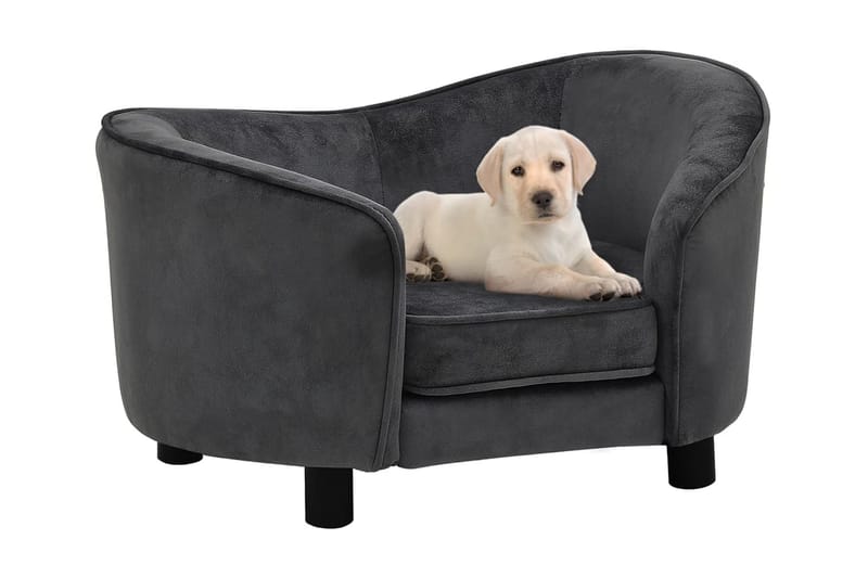 hundesofa 69x49x40 cm plys mørkegrå - Grå - Hundeseng - Hundemøbler