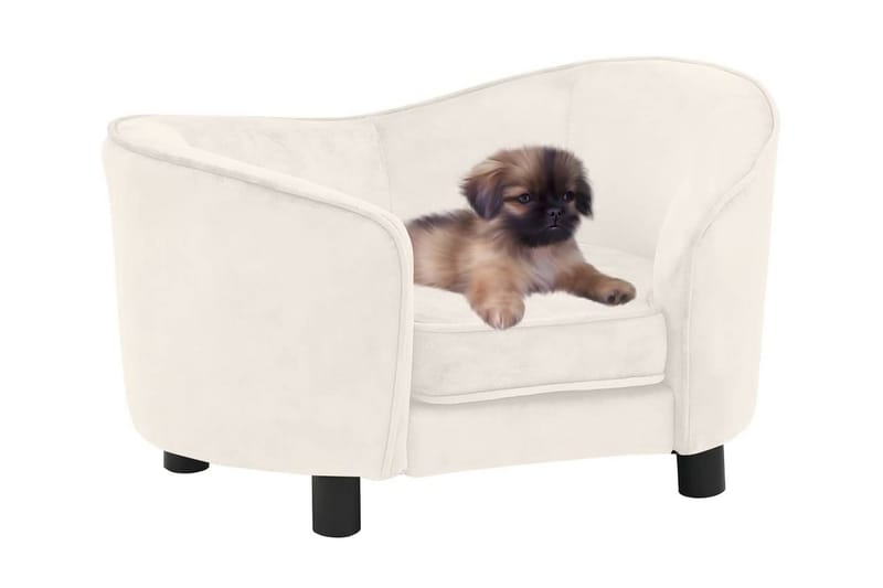 hundesofa 69x49x40 cm plys cremefarvet - Creme - Hundemøbler - Hundeseng