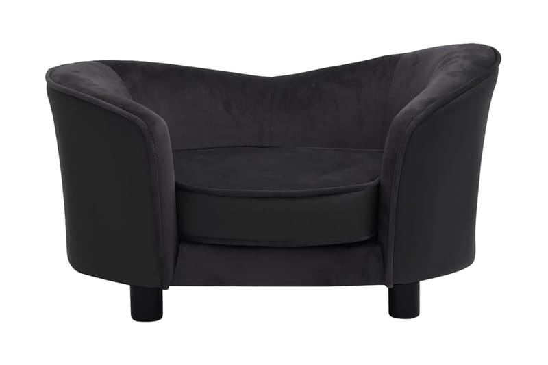 hundesofa 69x49x40 cm plys og kunstlæder sort - Sort - Sport & fritid - Til dyrene - Til hund - Hundemøbler - Hundeseng