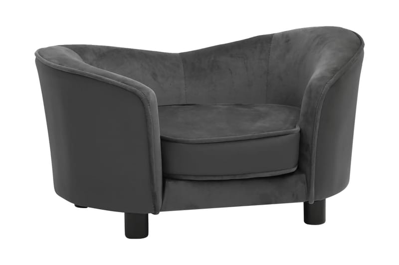 hundesofa 69x49x40 cm plys og kunstlæder mørkegrå - Grå - Sport & fritid - Til dyrene - Til hund - Hundemøbler - Hundeseng