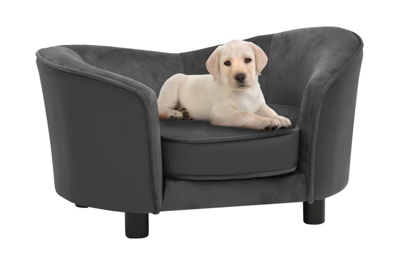hundesofa 69x49x40 cm plys og kunstlæder mørkegrå - Grå - Sport & fritid - Til dyrene - Til hund - Hundemøbler - Hundeseng
