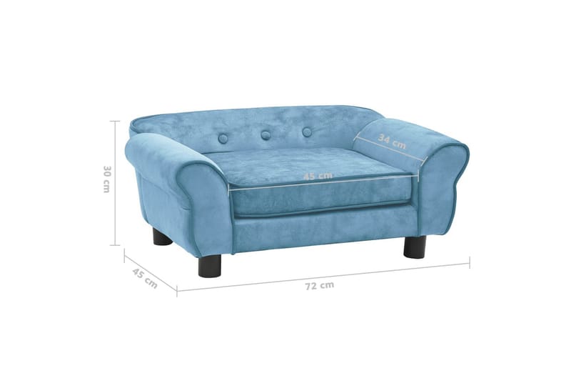 hundesofa 72x45x30 cm plys turkis - Turkis - Sport & fritid - Til dyrene - Til hund - Hundemøbler - Hundeseng