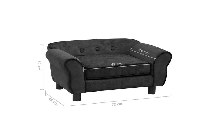 hundesofa 72x45x30 cm plys mørkegrå - Grå - Sport & fritid - Til dyrene - Til hund - Hundemøbler - Hundeseng