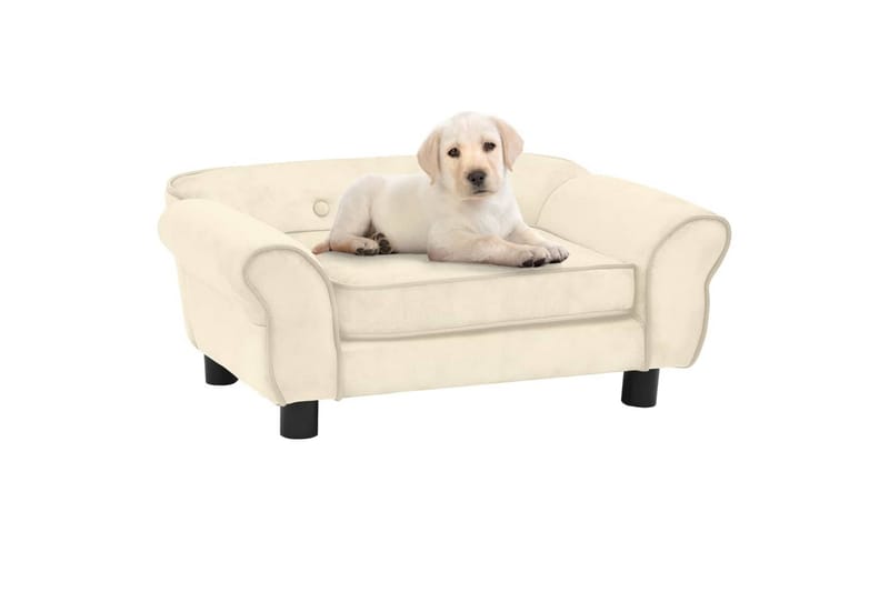 hundesofa 72x45x30 cm plys cremefarvet - Creme - Hundemøbler - Hundeseng