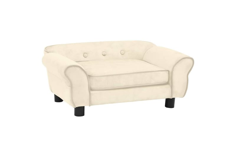 hundesofa 72x45x30 cm plys cremefarvet - Creme - Hundemøbler - Hundeseng