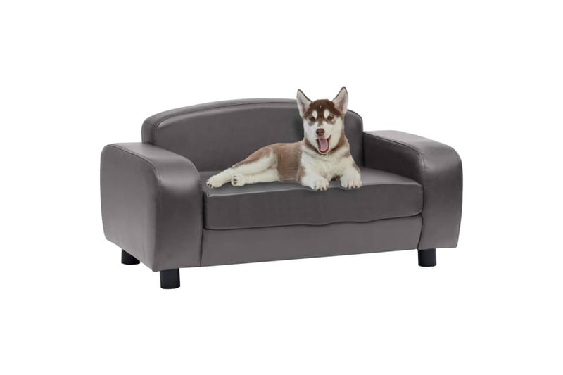 Hundesofa 80X50X40 cm Kunstlæder Grå - Grå - Hundemøbler - Hundeseng