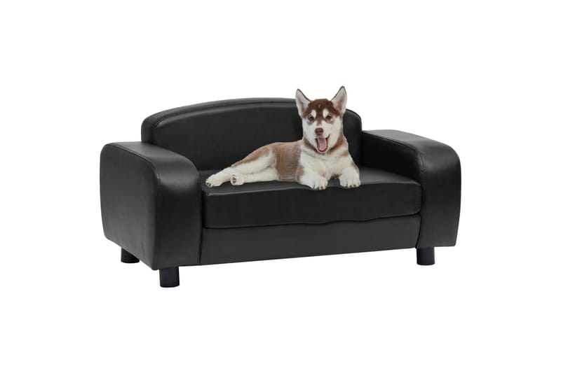 Hundesofa 80X50X40 cm Kunstlæder Sort - Sort - Hundemøbler - Hundeseng