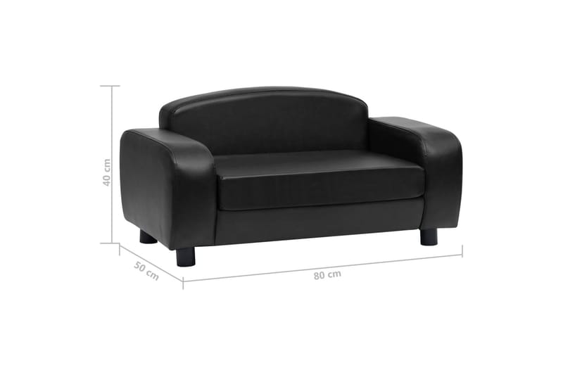 Hundesofa 80X50X40 cm Kunstlæder Sort - Sort - Hundemøbler - Hundeseng