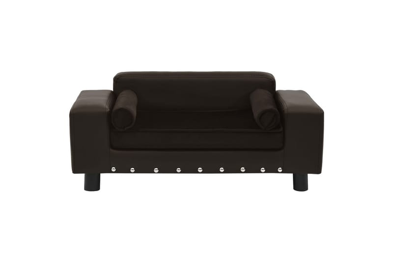 Hundesofa 81X43X31 cm Plys Og Kunstlæder Brun - Brun - Hundemøbler - Hundeseng