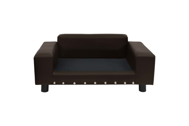 Hundesofa 81X43X31 cm Plys Og Kunstlæder Brun - Brun - Hundemøbler - Hundeseng