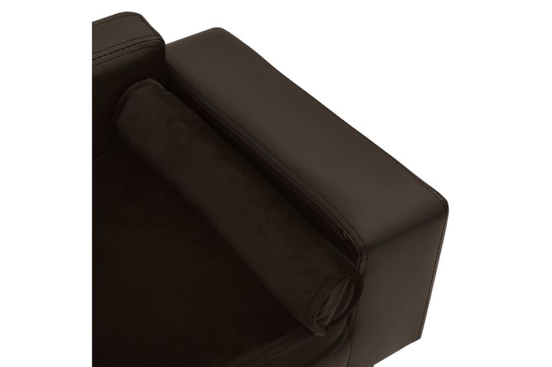 Hundesofa 81X43X31 cm Plys Og Kunstlæder Brun - Brun - Hundemøbler - Hundeseng