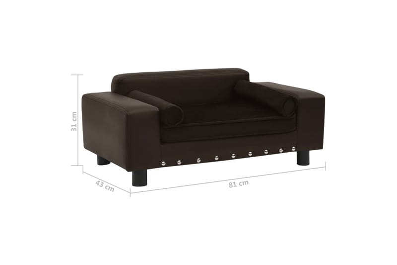 Hundesofa 81X43X31 cm Plys Og Kunstlæder Brun - Brun - Hundemøbler - Hundeseng