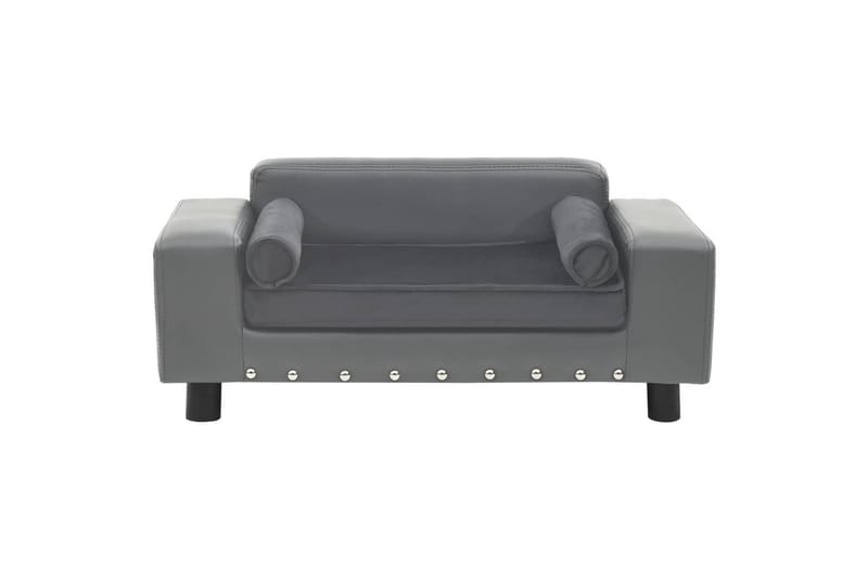 Hundesofa 81X43X31 cm Plys Og Kunstlæder Grå - Grå - Hundemøbler - Hundeseng