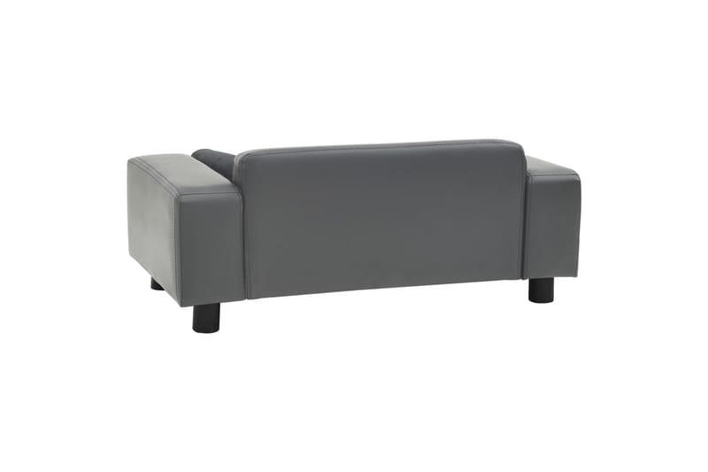 Hundesofa 81X43X31 cm Plys Og Kunstlæder Grå - Grå - Hundemøbler - Hundeseng