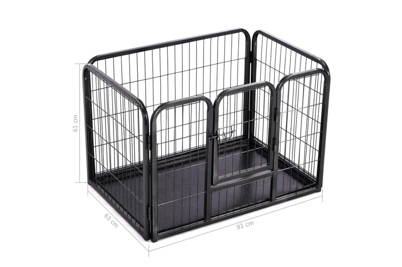 Hvalpegård Stål 93 X 63 X 61 Cm - Sort - Sport & fritid - Til dyrene - Til hund - Hundemøbler