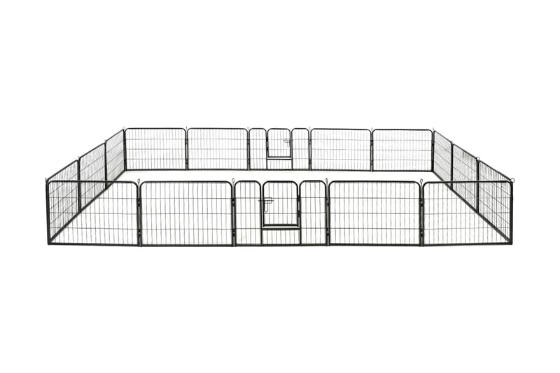 Løbegård Til Hunde 16 Paneler Stål 60 X 80 Cm Sort - Sort - Sport & fritid - Til dyrene - Til hund - Hundemøbler
