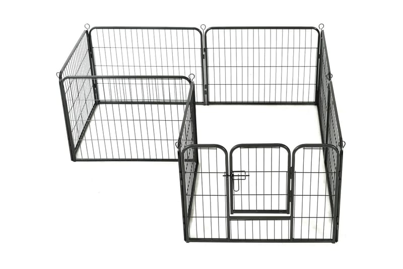 Løbegård Til Hunde 8 Paneler Stål 60 X 80 Sort - Sort - Sport & fritid - Til dyrene - Til hund - Hundemøbler