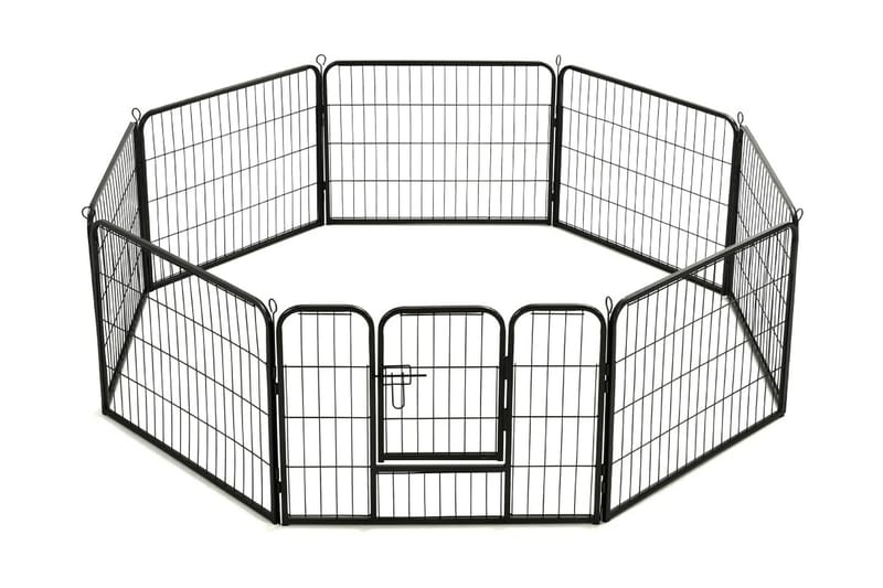 Løbegård Til Hunde 8 Paneler Stål 60 X 80 Sort - Sort - Sport & fritid - Til dyrene - Til hund - Hundemøbler