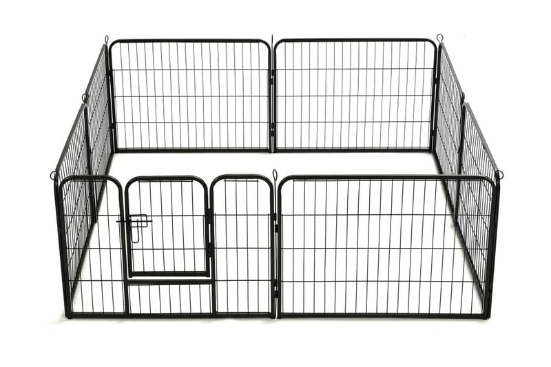 Løbegård Til Hunde 8 Paneler Stål 60 X 80 Sort - Sort - Sport & fritid - Til dyrene - Til hund - Hundemøbler