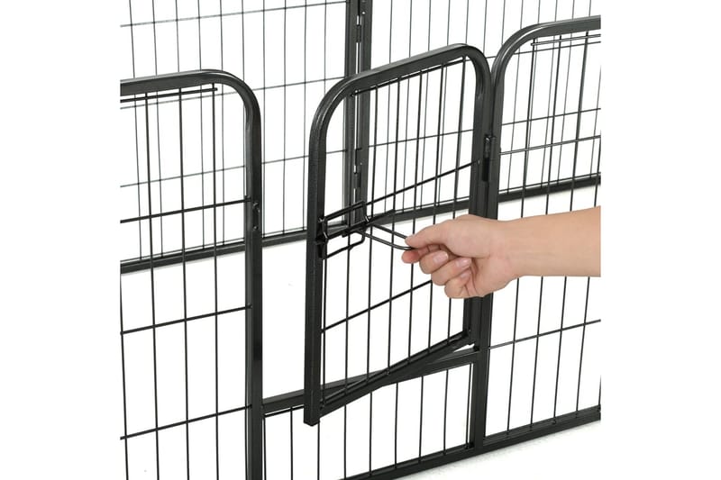 Løbegård Til Hunde 8 Paneler Stål 60 X 80 Sort - Sort - Sport & fritid - Til dyrene - Til hund - Hundemøbler
