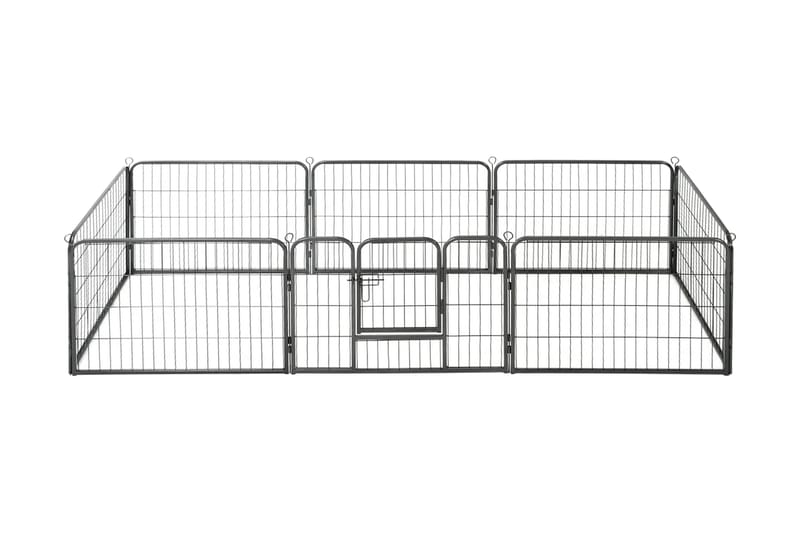 Løbegård Til Hunde 8 Paneler Stål 60 X 80 Sort - Sort - Sport & fritid - Til dyrene - Til hund - Hundemøbler