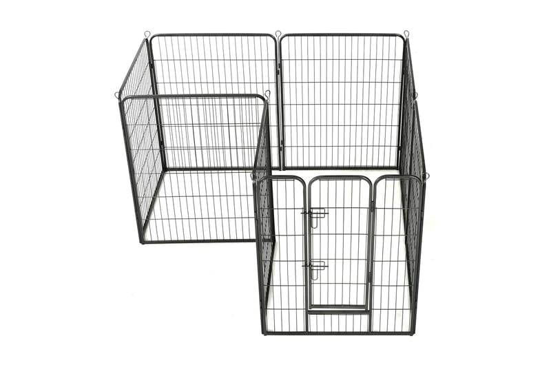 Løbegård Til Hunde 8 Paneler Stål 80 X 100 Sort - Sort - Sport & fritid - Til dyrene - Til hund - Hundemøbler