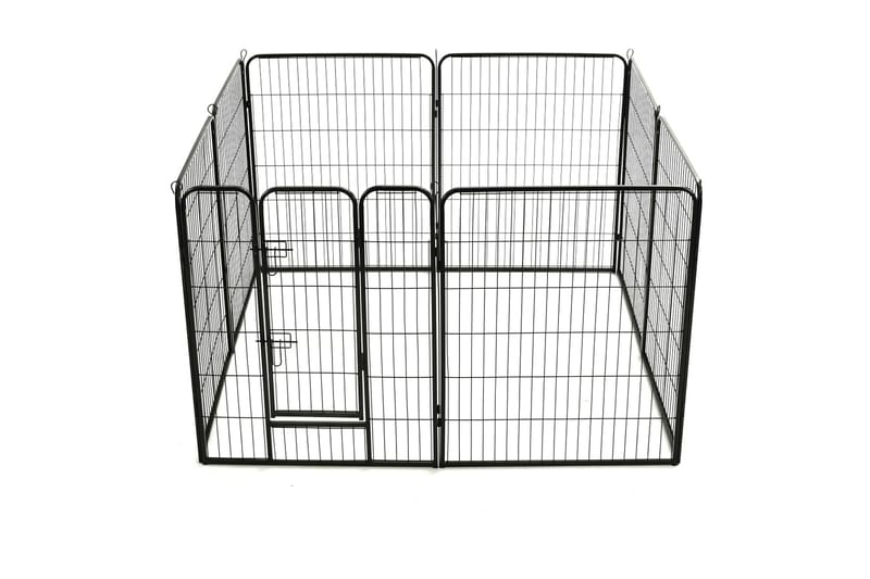 Løbegård Til Hunde 8 Paneler Stål 80 X 100 Sort - Sort - Sport & fritid - Til dyrene - Til hund - Hundemøbler